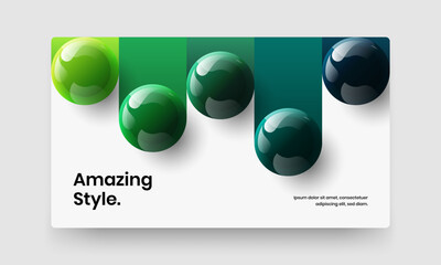 Multicolored 3D spheres leaflet illustration. Premium placard design vector concept.
