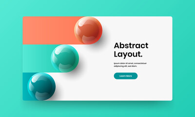 Clean poster vector design concept. Multicolored realistic balls corporate identity layout.