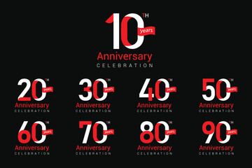 Anniversary Celebration creative number vector design.