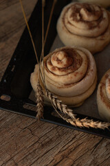  Wheat buns on a baking sheet