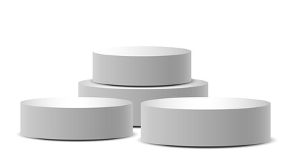 White studio background with 3d podium for product display