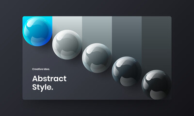 Premium corporate brochure vector design illustration. Vivid realistic balls cover layout.