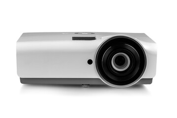 White multimedia projector isolated on white background