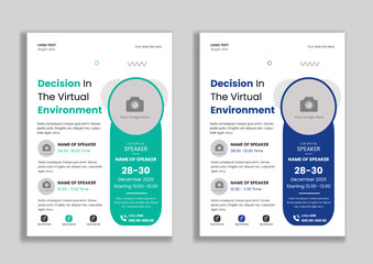 Seminar flyer template design. Annual corporate workshop promotion poster.