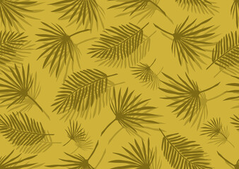 Fototapeta na wymiar Tropical leaves seamless pattern. Botanical background. Sun-scorched leaves. Vector pattern for printing on fabric and paper. 