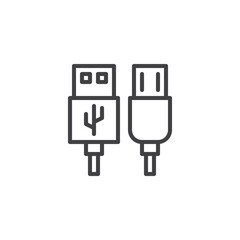 Data cables line icon