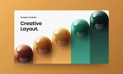 Obraz na płótnie Canvas Fresh horizontal cover design vector layout. Creative realistic balls postcard illustration.