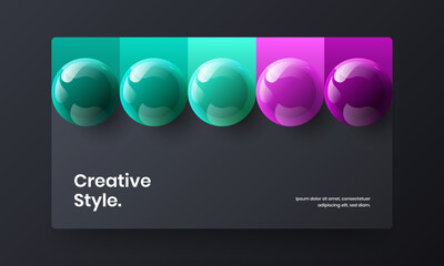 Isolated corporate cover vector design layout. Original realistic balls site screen concept.