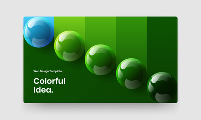 Creative realistic spheres catalog cover template. Abstract placard vector design illustration.