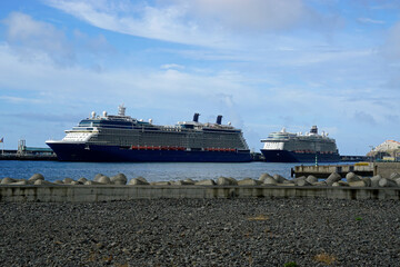Obraz premium cruise ship in te harbor of madeira