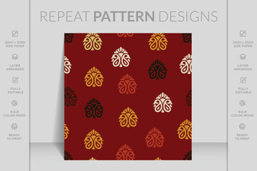 Ethnic floral seamless pattern. Elegant texture for backgrounds. Vintage batik floral pattern