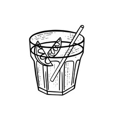 Cocktail or drink hand drawn engraving style vector illustration.