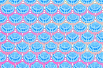 Seamless pattern with seashells, Marine background. Vector illustration suitable for greetings, invitations, wrapping paper, textile, wedding and web design.