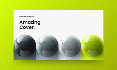 Premium realistic balls landing page concept. Fresh website screen design vector layout.