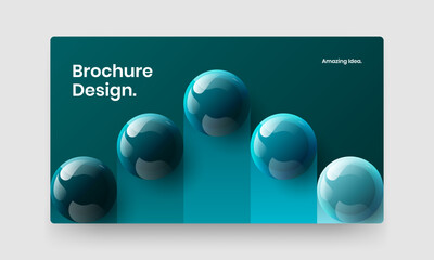 Abstract company identity vector design layout. Amazing realistic spheres pamphlet template.