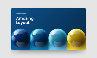 Colorful magazine cover design vector illustration. Geometric 3D balls poster concept.