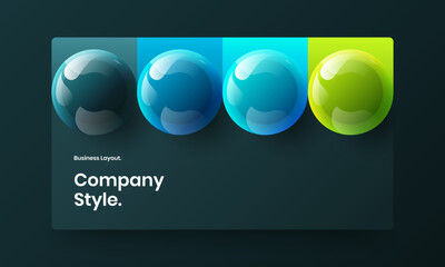 Colorful leaflet vector design illustration. Abstract realistic spheres corporate identity template.