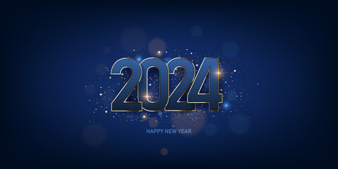 Happy new year 2024 background. Holiday greeting card design. Vector illustration.