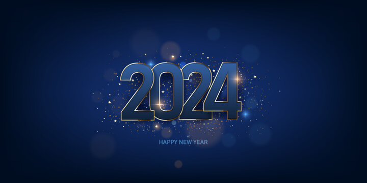 Happy new year 2024 background. Holiday greeting card design. Vector illustration.