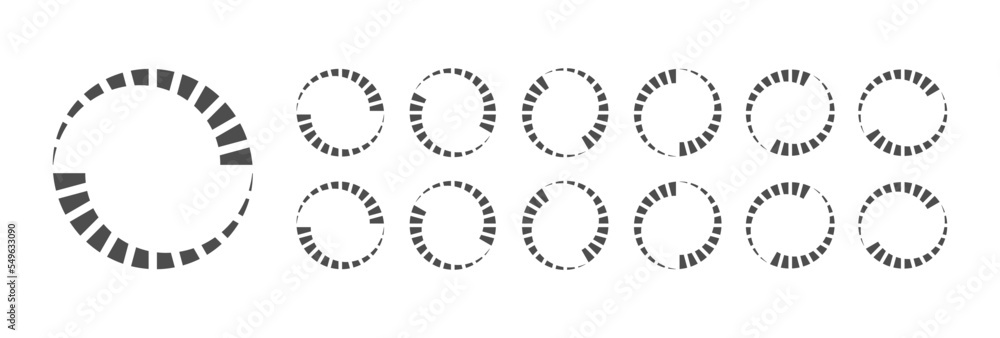 Fototapete Circular Loading Buffering Icons Vector Video Ready for Animation Gif All Keyframes Frames Bufring Circle Waiting for Connection Buffer Preloader Download Symbol Easy Replace Color