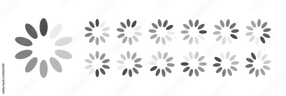 Fototapete circular loading buffering icons vector video ready for animation gif all keyframes frames bufring c