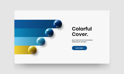 Simple site vector design concept. Minimalistic 3D spheres presentation illustration.