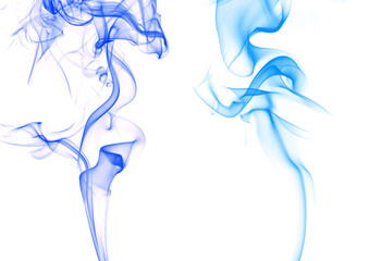 blue smoke abstract on white background