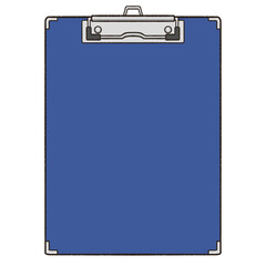 シンプルな正面からの青いバインダーのイラスト