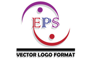 logo vector design with the word EPS letter E in red, letter P in blue and letter S in purple that can be used for a vector logo for EPS format
