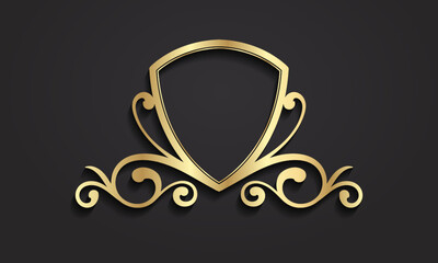 logo border vntage, gold decoration