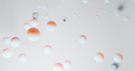 Abstract background using sporadically scattered soft white sphere pattern, has a shadow effect, 3d rendering, and size 4K