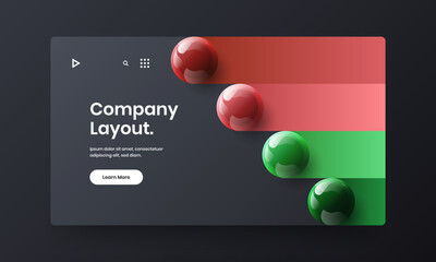 Naklejka premium Premium front page design vector concept. Multicolored realistic balls company identity layout.