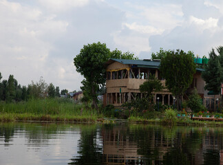Srinagar, Kashmir, Dal lake, privat house on the small island