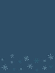 クリスマス背景テンプレート　雪の結晶　縦長