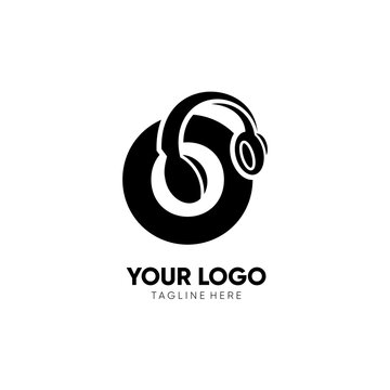 Letter O Headphone Logo Design Vector Icon Graphic Illustration