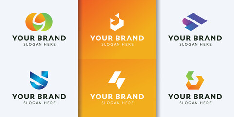 collection of initials logo, abstract design concept for branding
