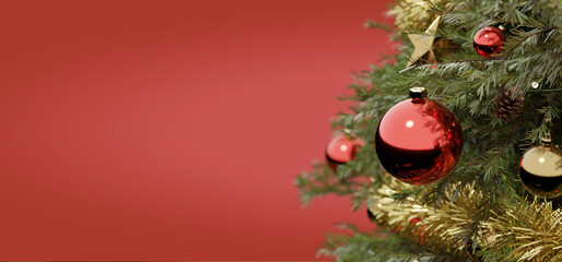 Christmas background with christmas decoration - 3d rendering