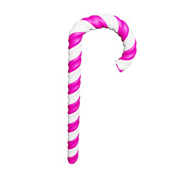 Pink and white Christmas candy canes in 3d render