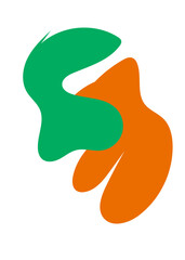 Orange Green Abstracts Shape 