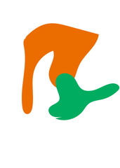 Orange Green Abstracts Shape 