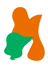 Orange Green Abstracts Shape 