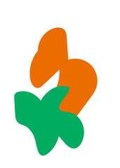 Orange Green Abstracts Shape 