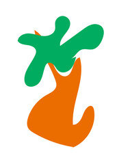 Orange Green Abstracts Shape 