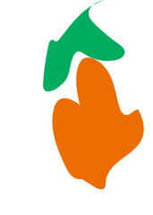 Orange Green Abstracts Shape 