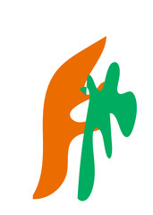 Orange Green Abstracts Shape 