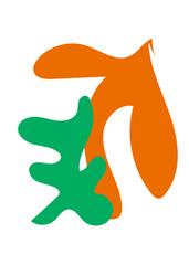 Orange Green Abstracts Shape 