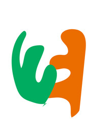 Orange Green Abstracts Shape 