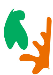 Orange Green Abstracts Shape 