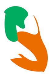 Orange Green Abstracts Shape 