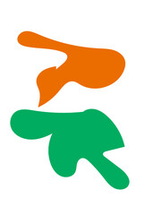 Orange Green Abstracts Shape 
